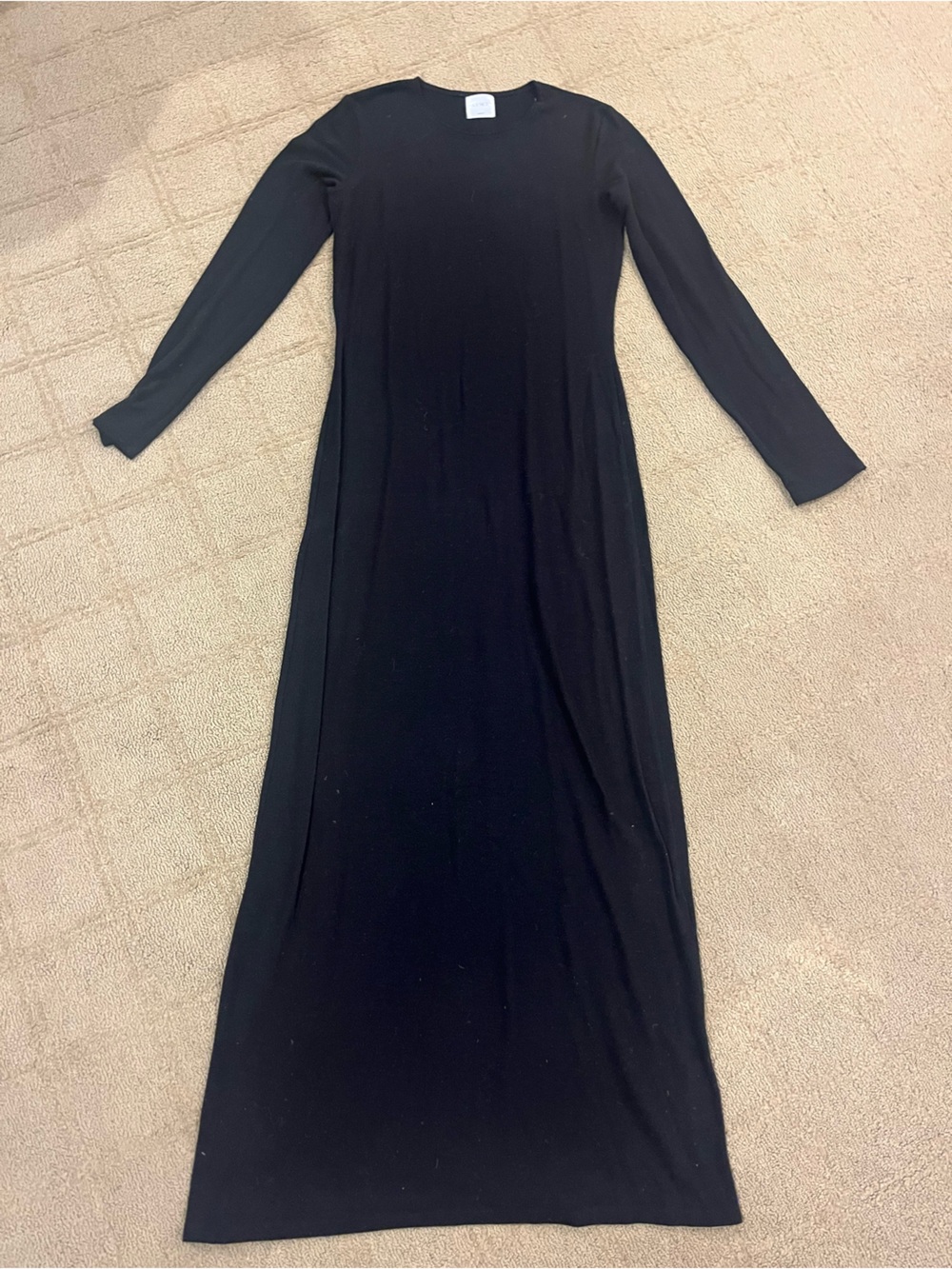 Leset Black Long Sleeve Maxi Dress